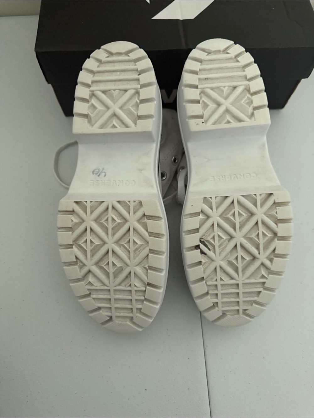 Converse White High-Top Platform Chuck Taylor Sneakers - Picture 4 of 5
